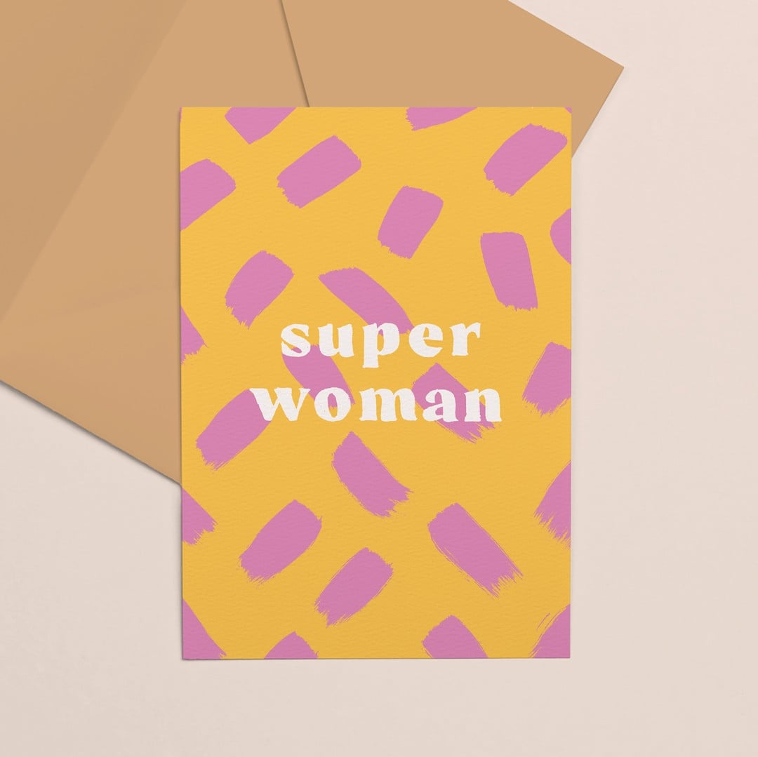 Gekleurde kaart Super woman