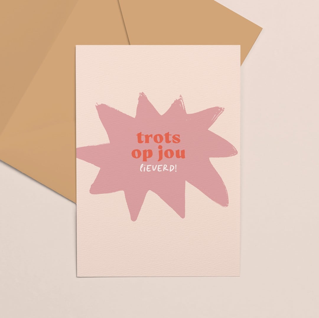 Gekleurde kaart Trots op jou