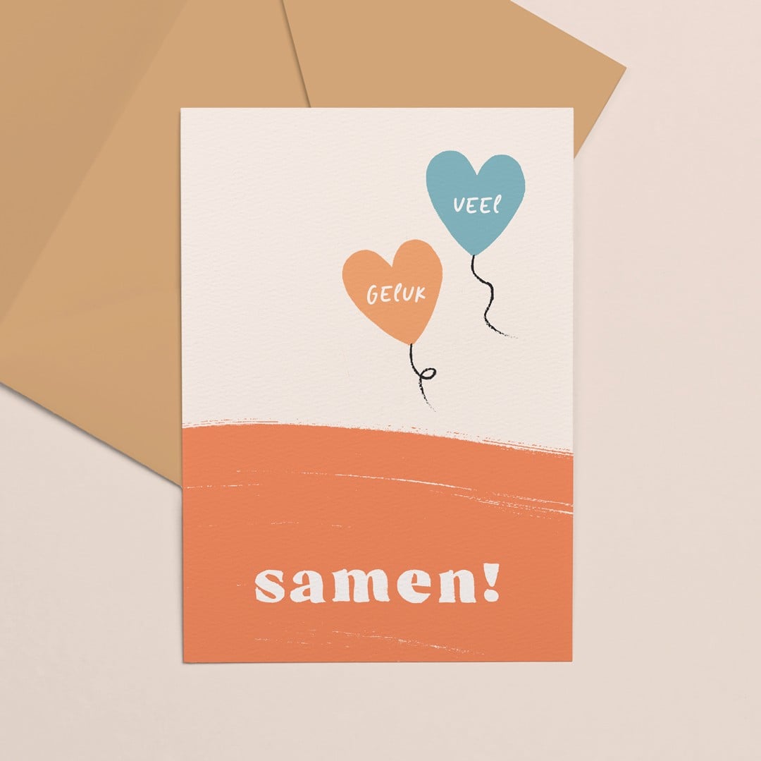 Gekleurde kaart Veel geluk samen