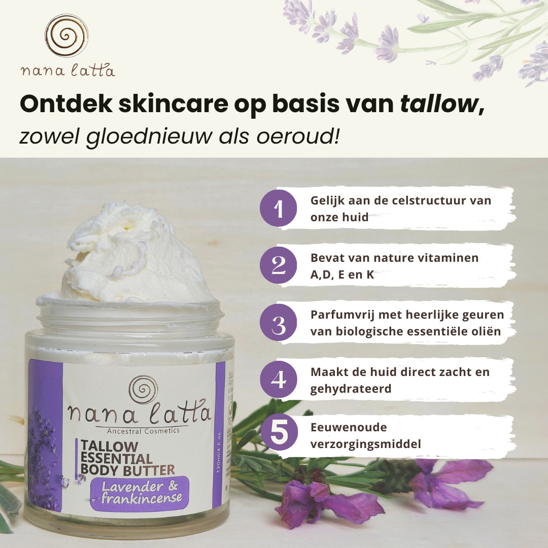 Tallow Essential Body Butter -  Lavender &  Frankincense 100 ml