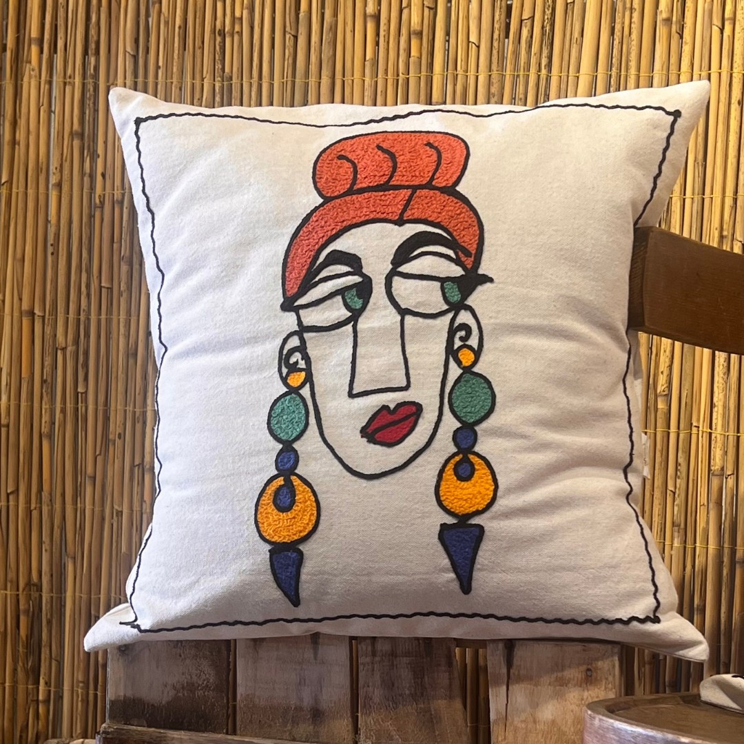 Vrouw en Man Geëmbroide Kussenslopen met Vezelvulling – 100% Katoen