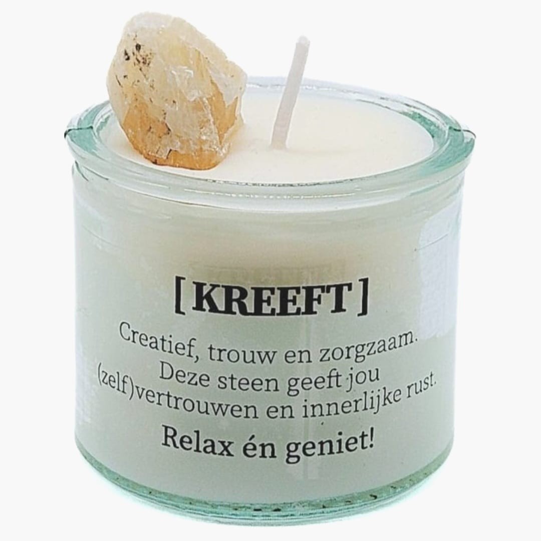 Sterrenbeeld kaars met edelsteen - Kreeft 5cm