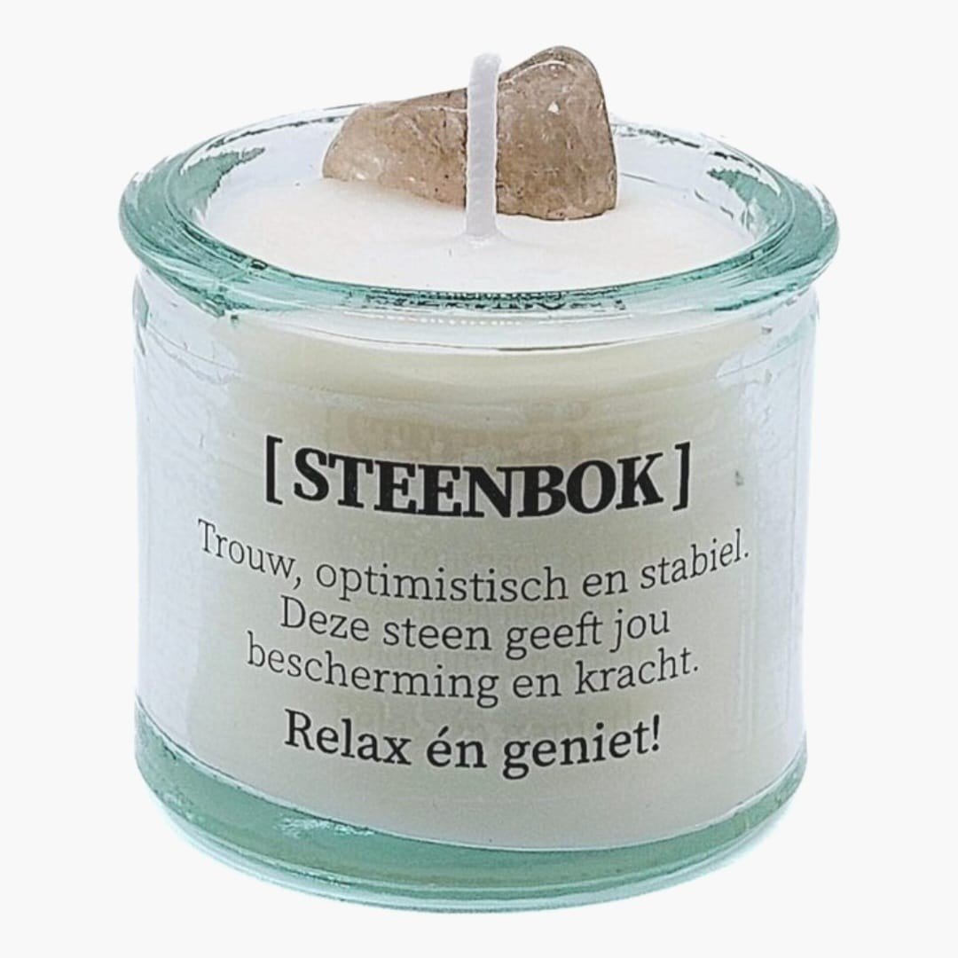 Sterrenbeeld kaars met edelsteen - Steenbok 5cm - 64493.jpeg Sterrenbeeld kaars met edelsteen - Steenbok 5cm