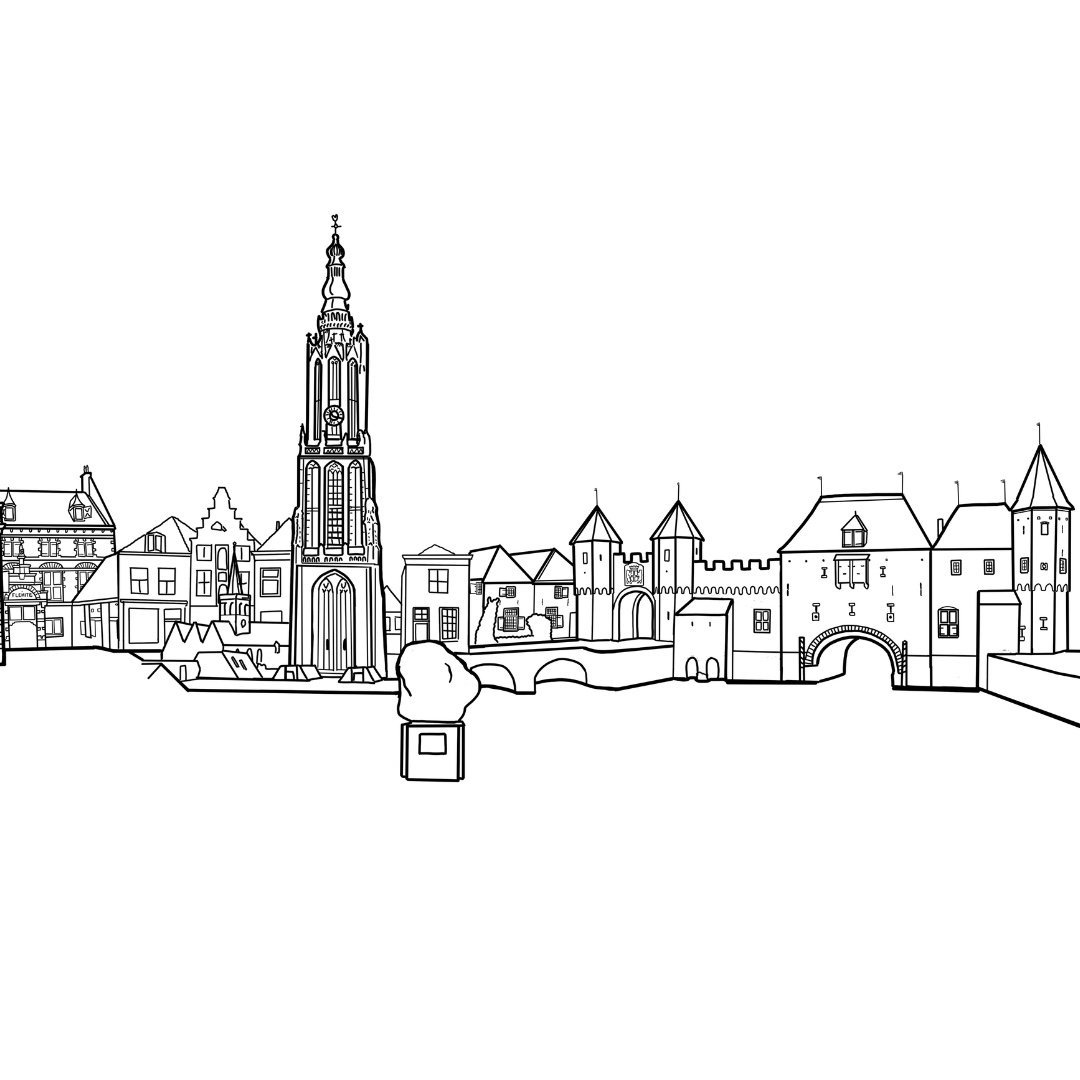 Tekening skyline Amersfoort
