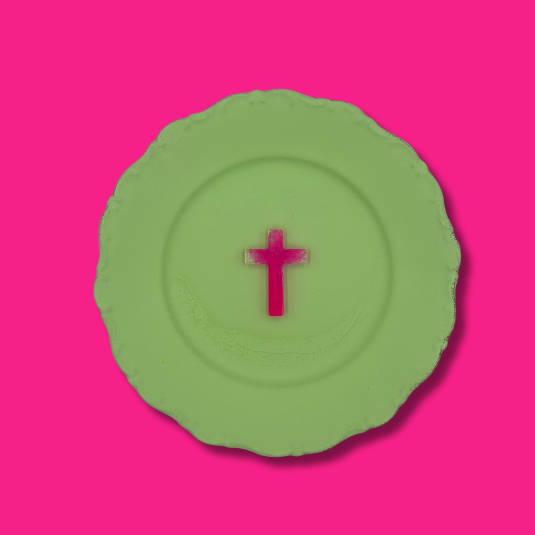 Vintage funky wandbordje "Kruis"