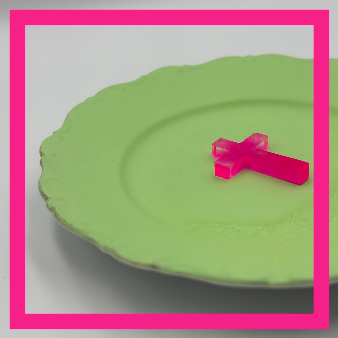 Vintage funky wandbordje "Kruis"