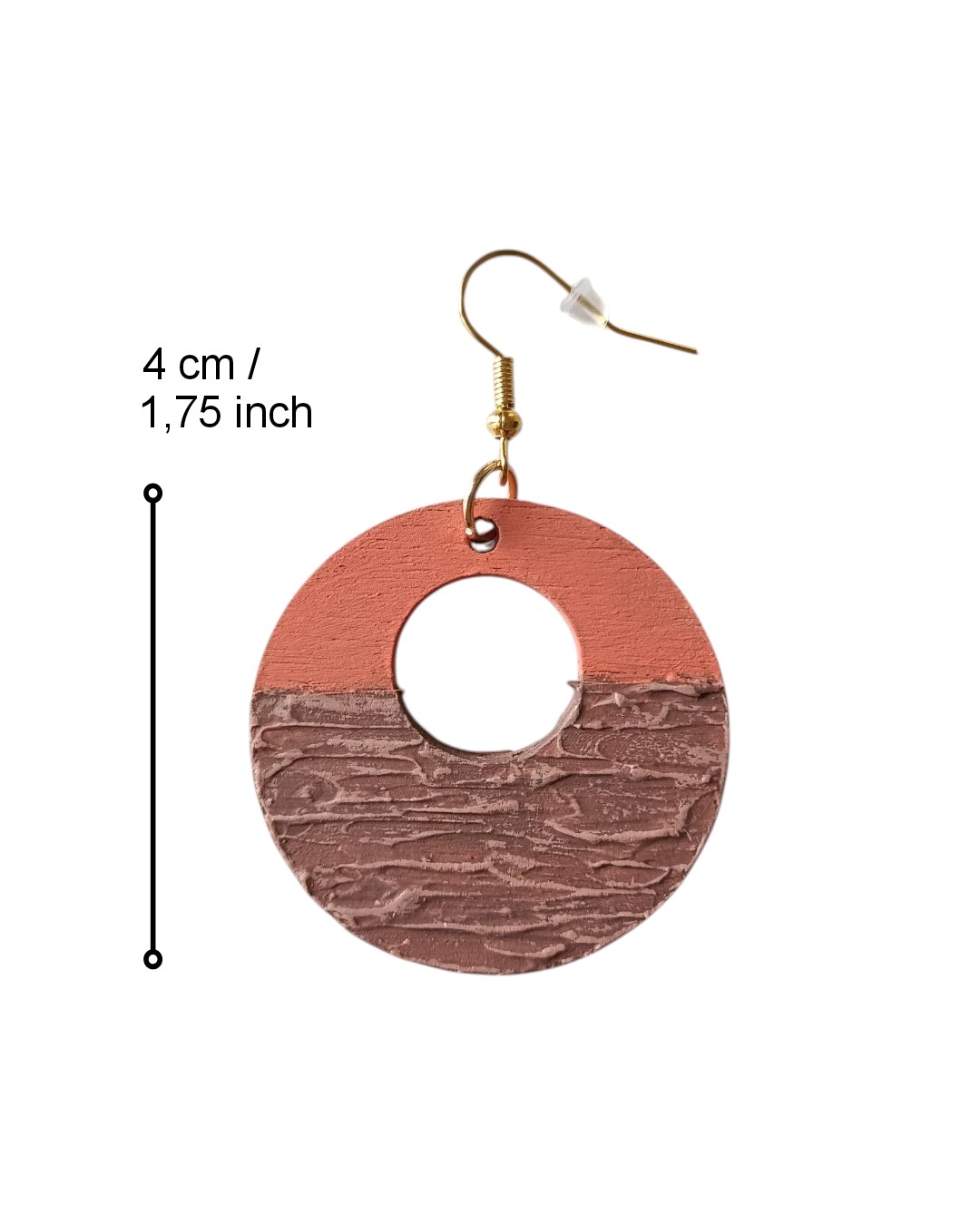 Oorbellen kunst - rond - terra - 91810 Oorbellen kunst - rond - terra