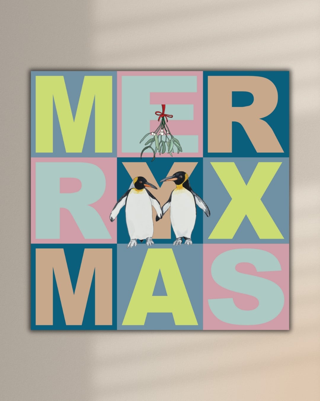 4 Kerstkaarten vierkant kleur - 101017 4 Kerstkaarten vierkant kleur