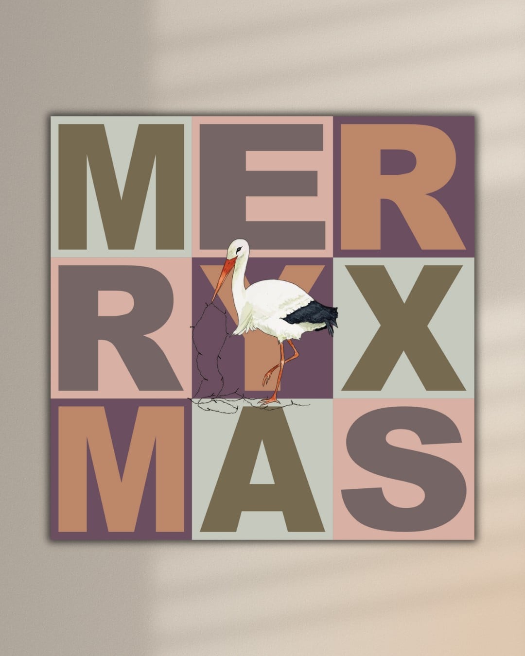 4 Kerstkaarten vierkant kleur - 101018 4 Kerstkaarten vierkant kleur