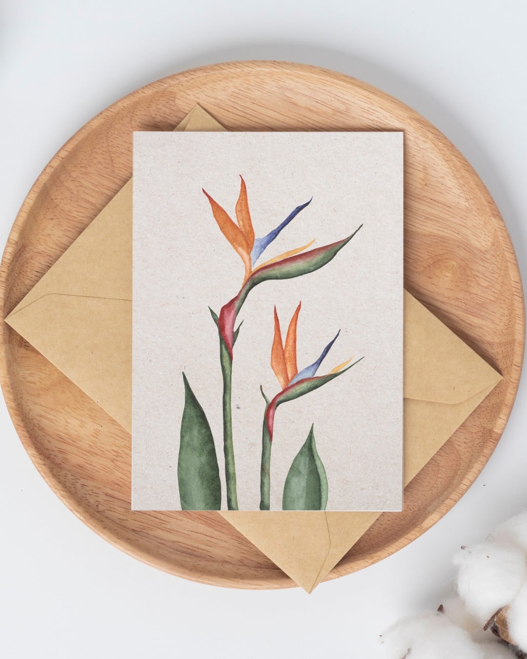 A6 wenskaart dubbel op duurzaam eco-vezelpapier met craft envelop - o… - 104812 A6 wenskaart dubbel op duurzaam eco-vezelpapier met craft envelop - oranje Bird of Paradise