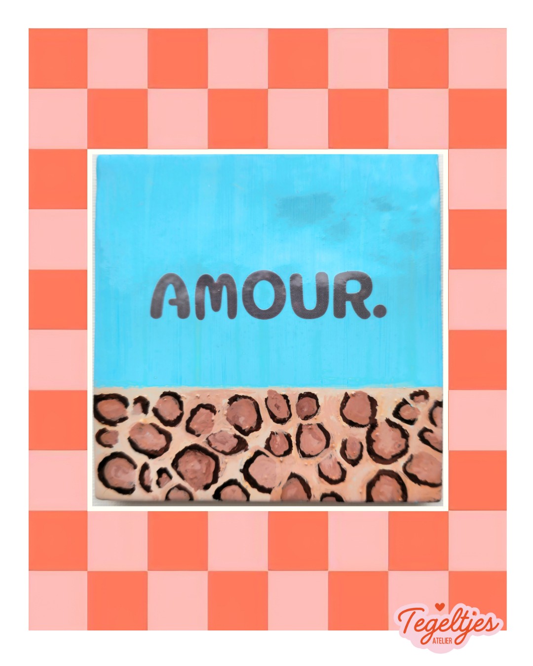 Handgemaakt tegeltje amour — uniek, lief en heerlijk imperfect 😍