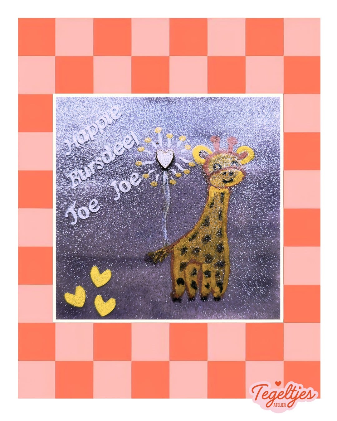 Handgemaakt tegeltje - birthday