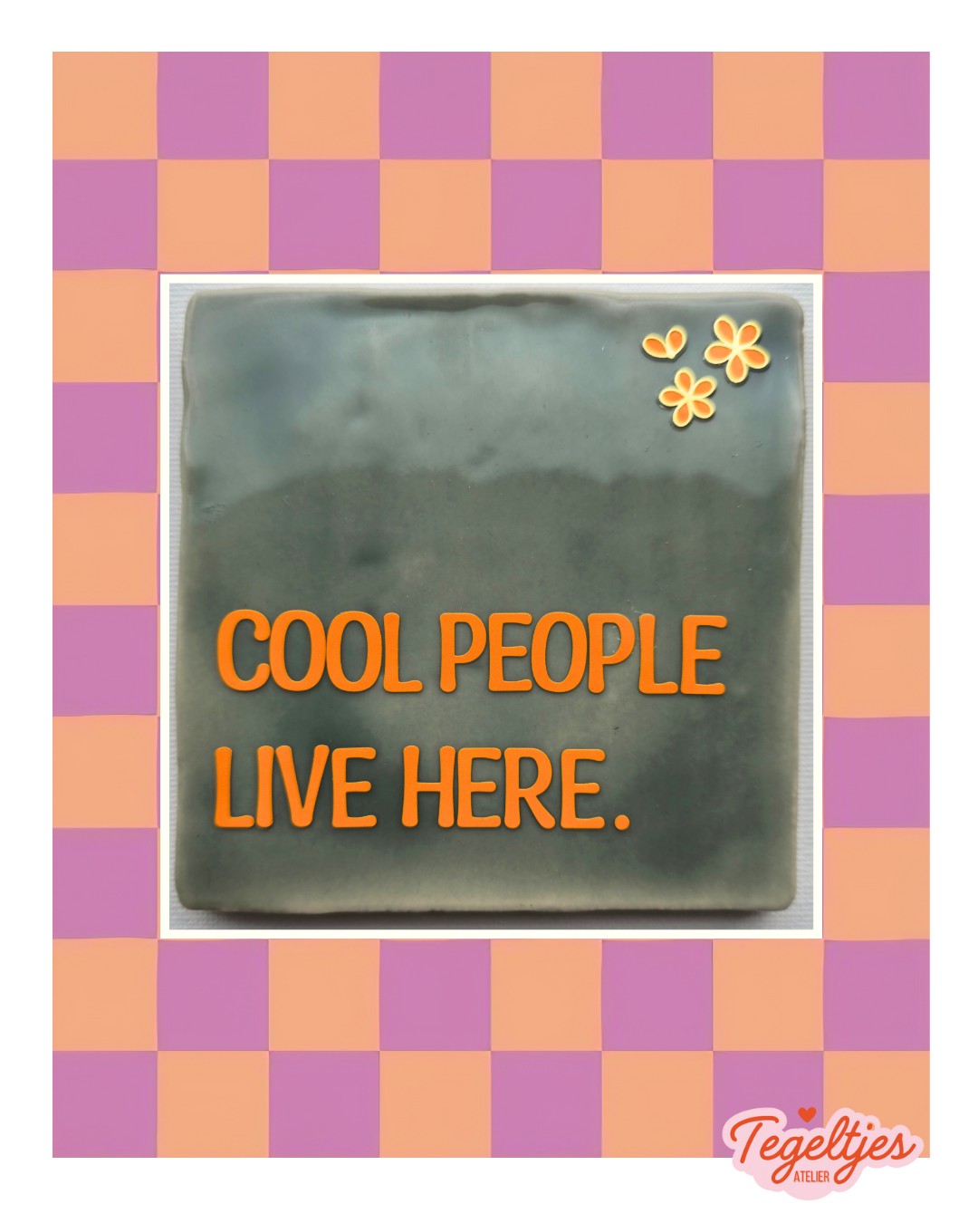 Handgemaakt tegeltje cool people — uniek, lief en heerlijk imperfect 😍