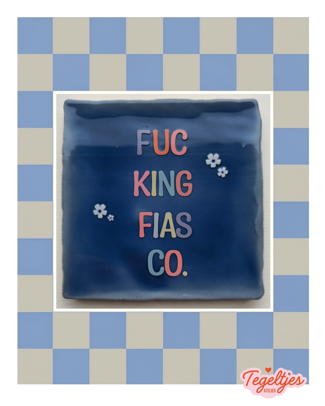 Handgemaakt tegeltje fiasco— uniek, lief en heerlijk imperfect 😍