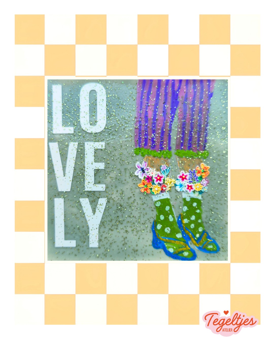 Handgemaakt tegeltje lovely — uniek, lief en heerlijk imperfect 😍