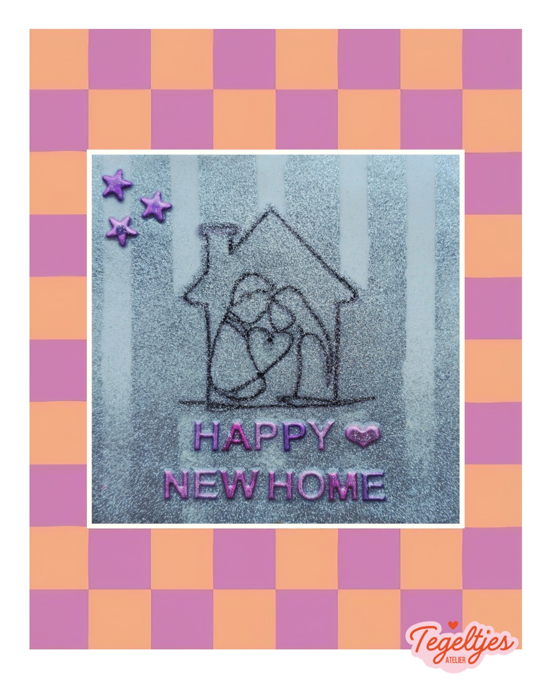 Handgemaakt tegeltje - new home