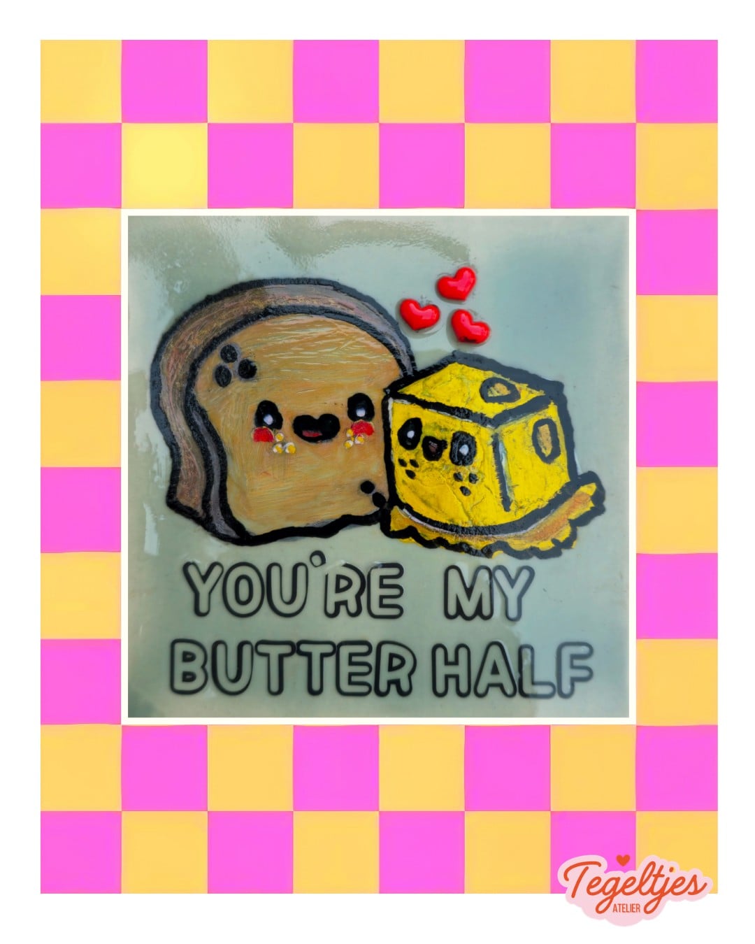 Handgemaakt tegeltje - butter