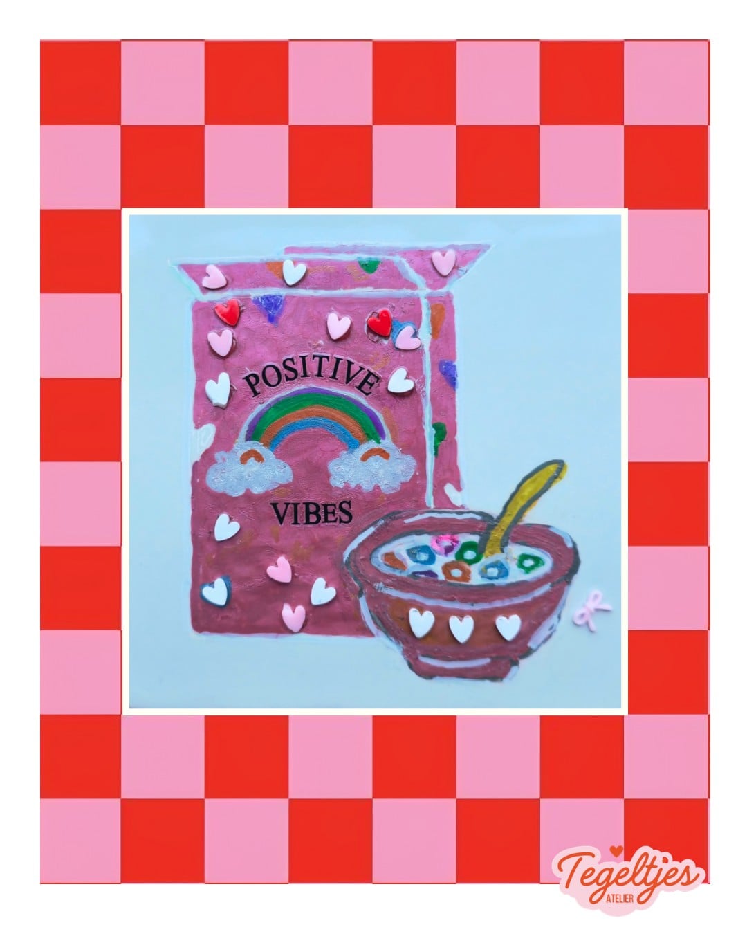 Handgemaakt tegeltje - positive