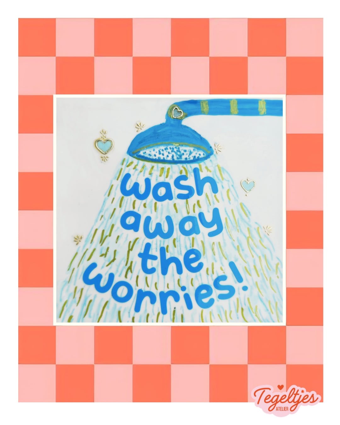 Handgemaakt tegeltje - Wash away