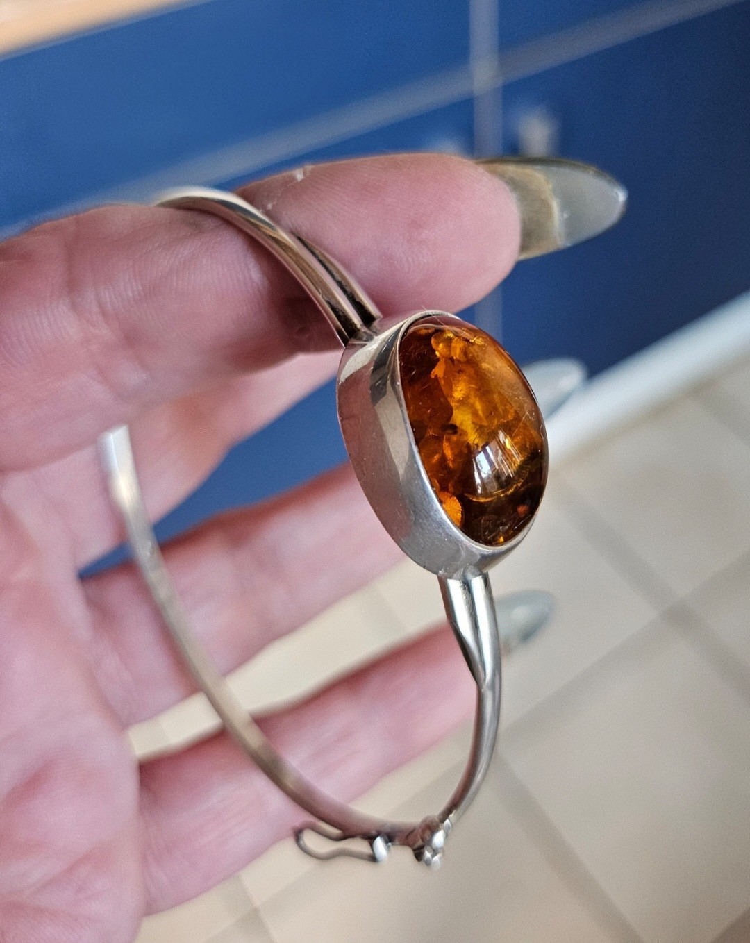 Zilveren 925 armband met Baltische Amber – uniek sieraad uit Polen - 148310 Zilveren 925 armband met Baltische Amber – uniek sieraad uit Polen