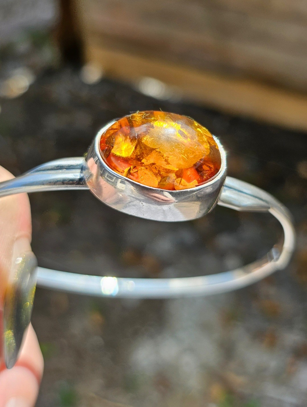 Zilveren 925 armband met Baltische Amber – uniek sieraad uit Polen - 148309 Zilveren 925 armband met Baltische Amber – uniek sieraad uit Polen