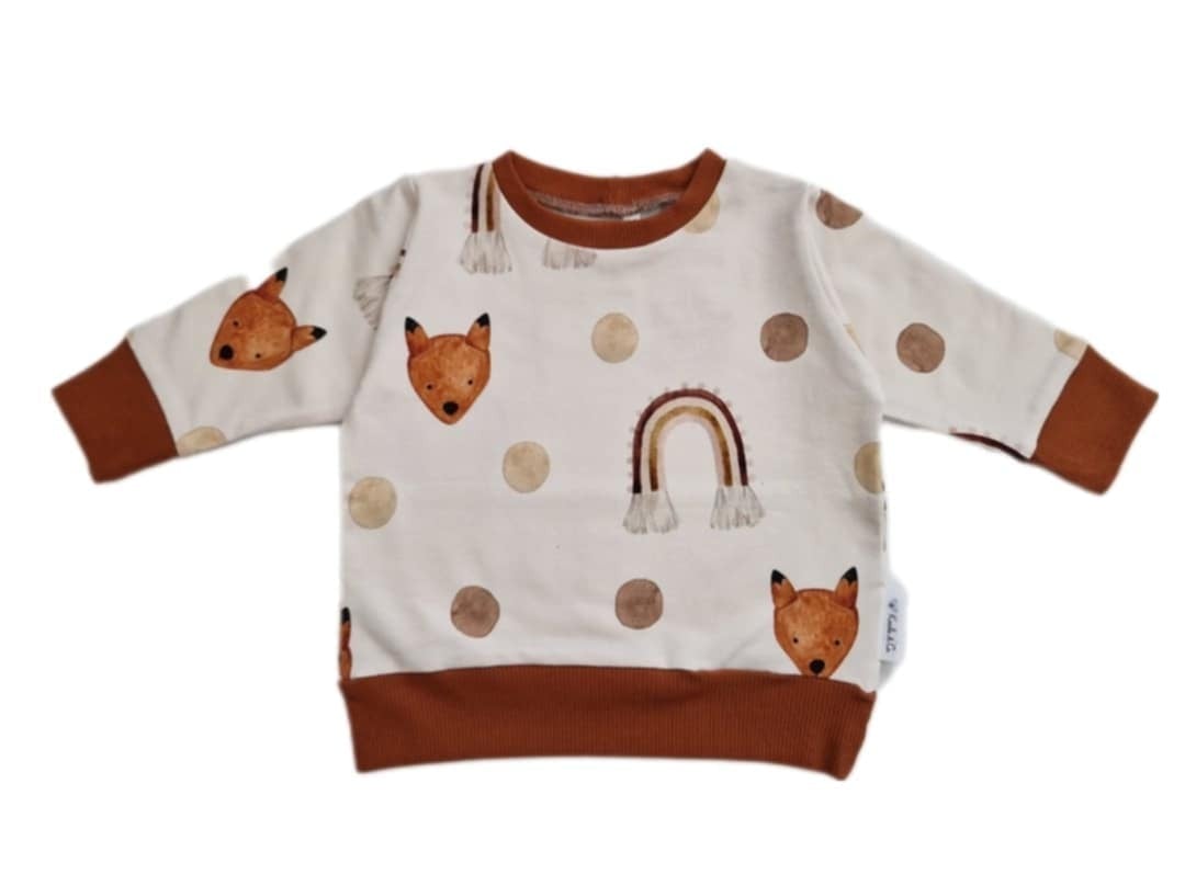 Handhemaakte truin- sweatshirt- vos-stippen - 56264.jpeg Trui- sweatshirt- vos-stippen