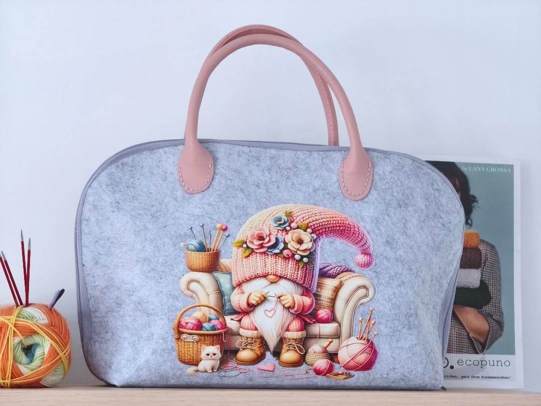 Projecttas – handgemaakte breit tas – haaktas-kobold - 124080 Projecttas – handgemaakte breit tas – haaktas-kobold