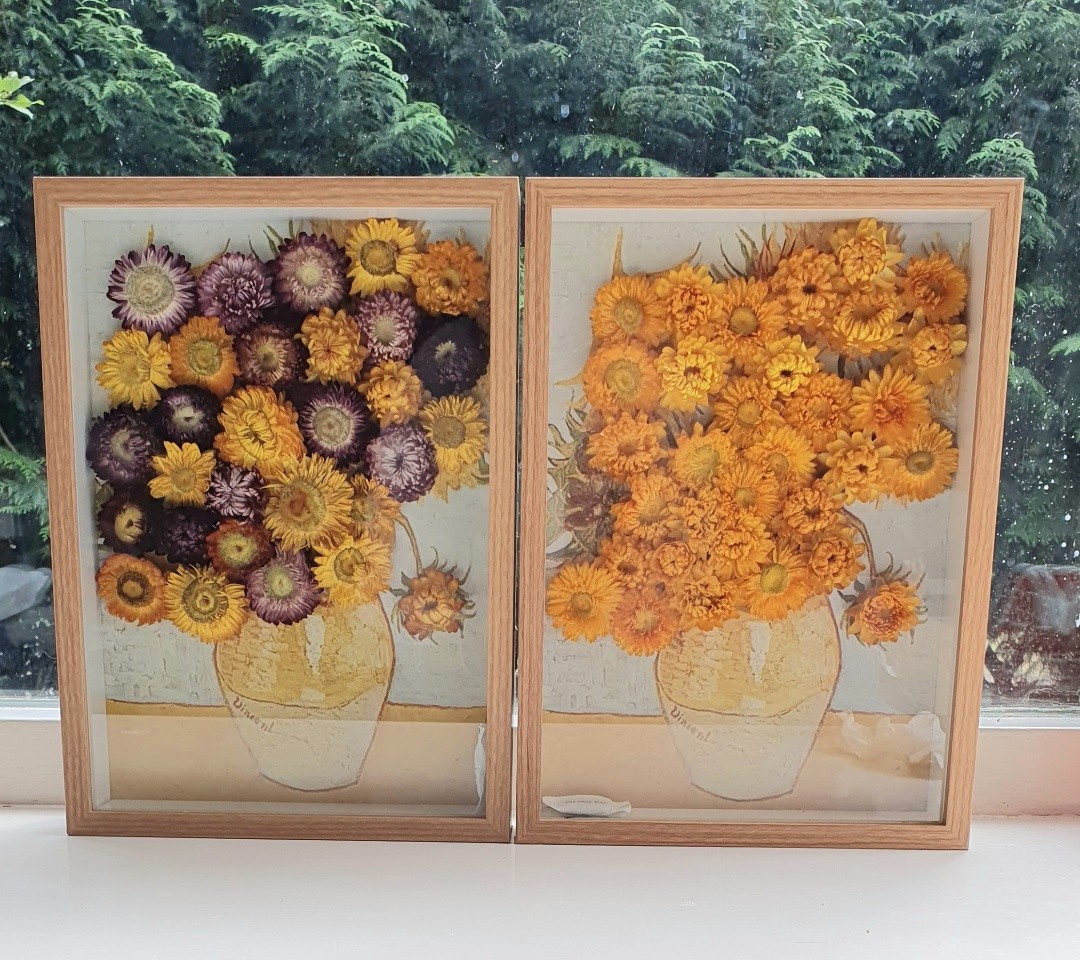 Bijzondere 3D Droogbloemen Kunstwerk van Van Gogh's Zonnebloemen - Un… - 149161 Bijzondere 3D Droogbloemen Kunstwerk van Van Gogh's Zonnebloemen - Unieke Decoratie