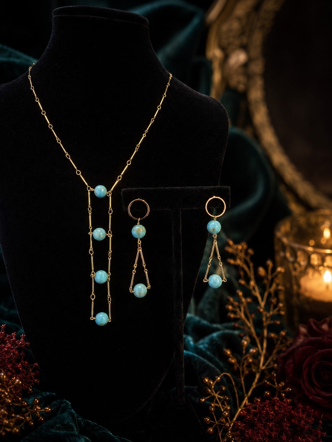 Fijne jade ketting- en oorbellen set - one of a kind - 128898 Fijne jade ketting- en oorbellen set - one of a kind