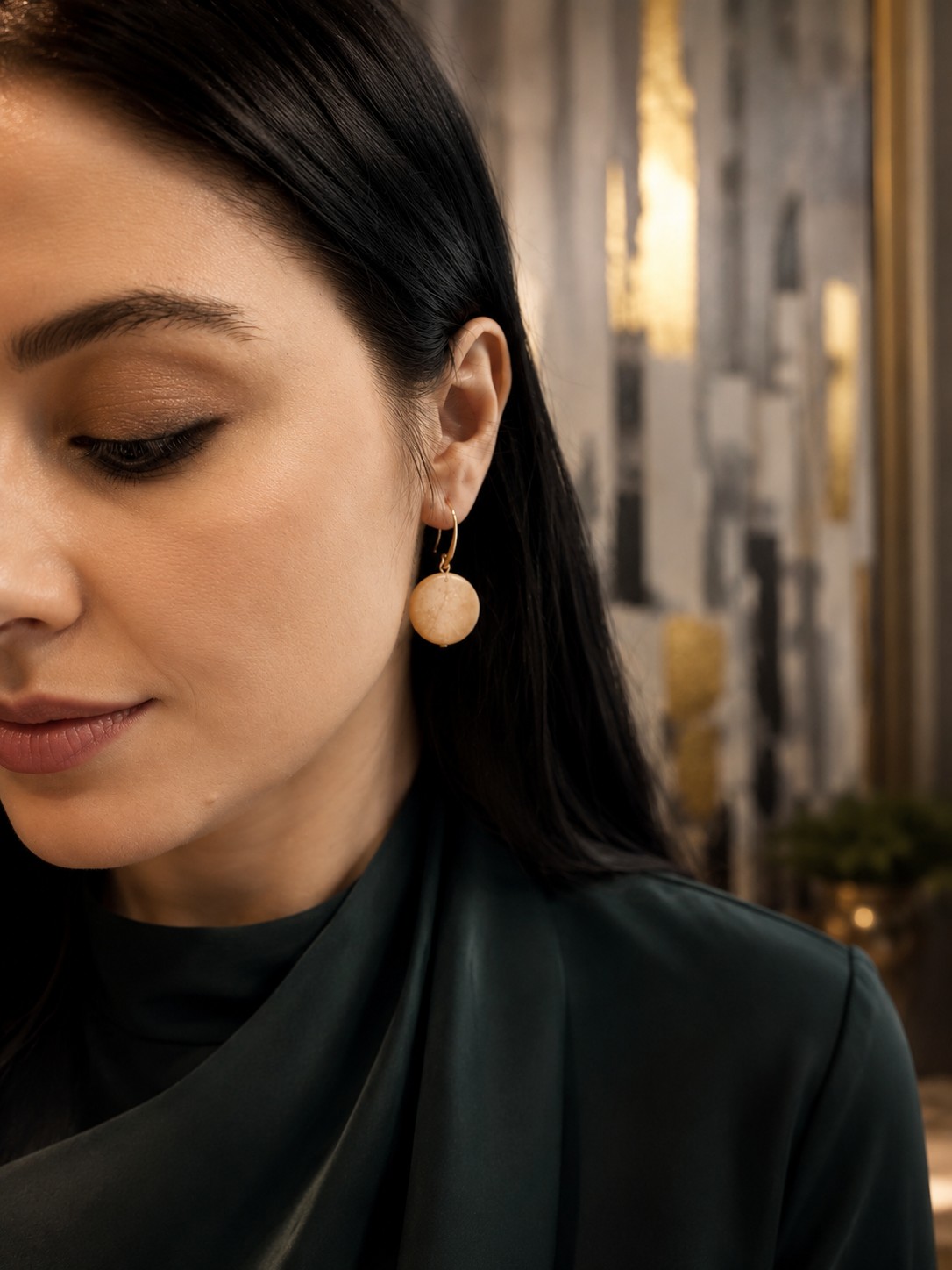 Handgemaakte calciet oorbellen – elegante en minimalistische stijl - 129176 Handgemaakte calciet oorbellen – elegante en minimalistische stijl