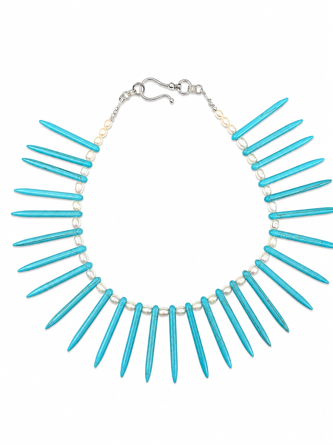 Turkoois en zoetwaterparels ketting - 128886 Turkoois en zoetwaterparels ketting