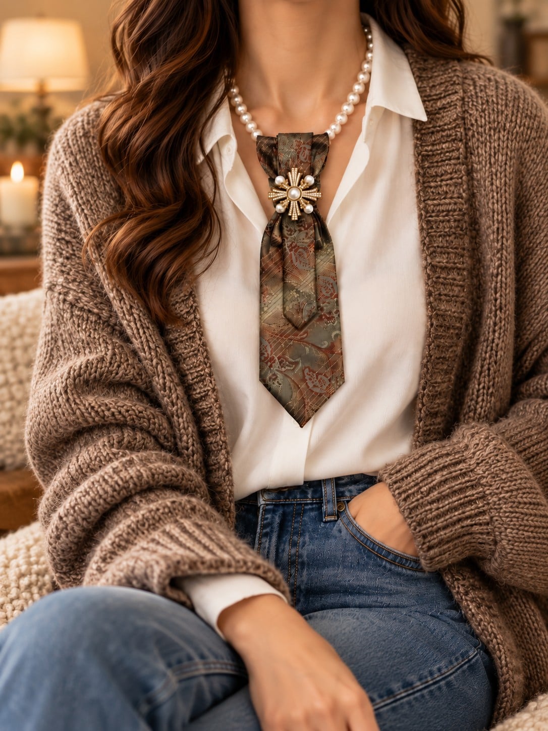 One of a kind handgemaakte stropdasketting barok style| Statement tie… - 152014 One of a kind handgemaakte stropdasketting barok style| Statement tie necklace | Upcycled tie jewelry