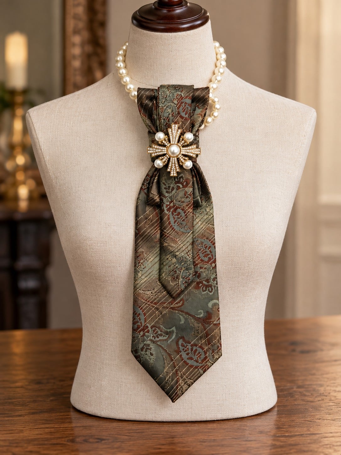 One of a kind handgemaakte stropdasketting barok style| Statement tie… - 152021 One of a kind handgemaakte stropdasketting barok style| Statement tie necklace | Upcycled tie jewelry