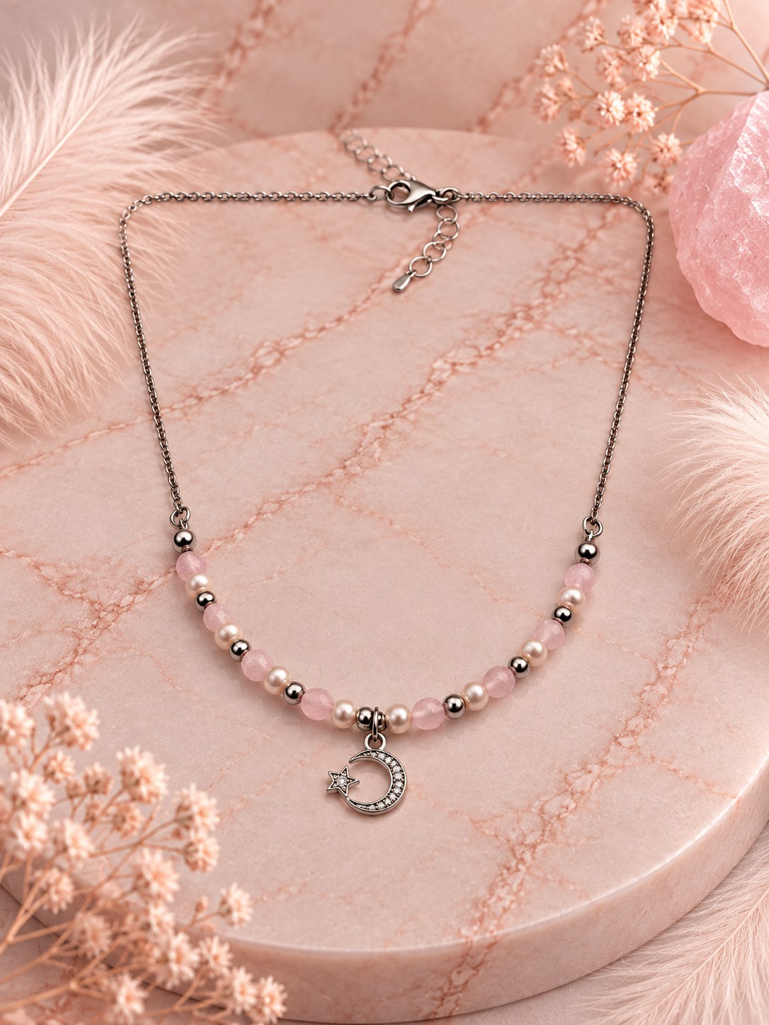 Blush Pearl ketting – Glasparels & facetkralen - 152243 Blush Pearl ketting – Glasparels & facetkralen