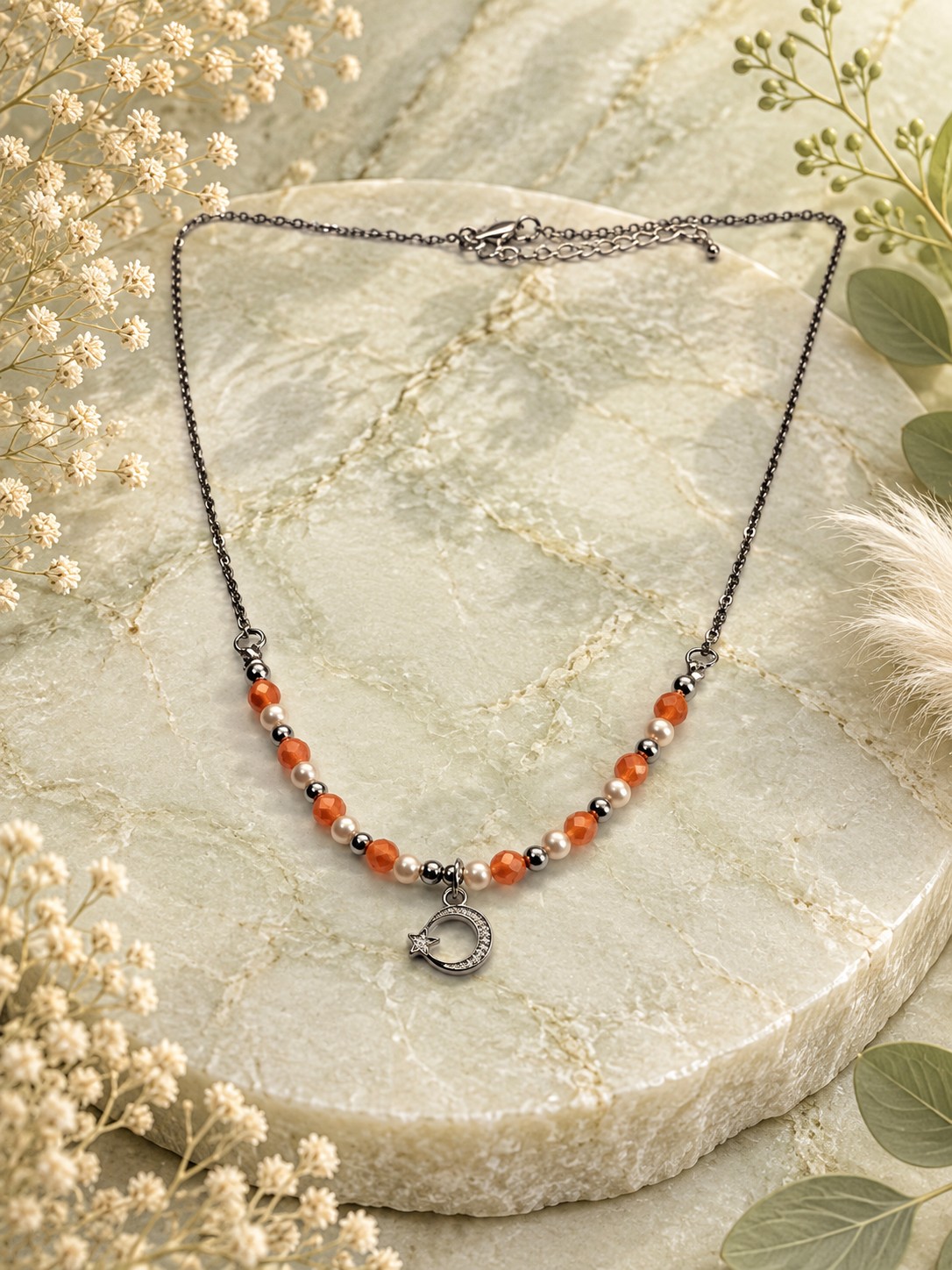 Coral Bloom ketting – Glasparels & facetkralen - 152247 Coral Bloom ketting – Glasparels & facetkralen