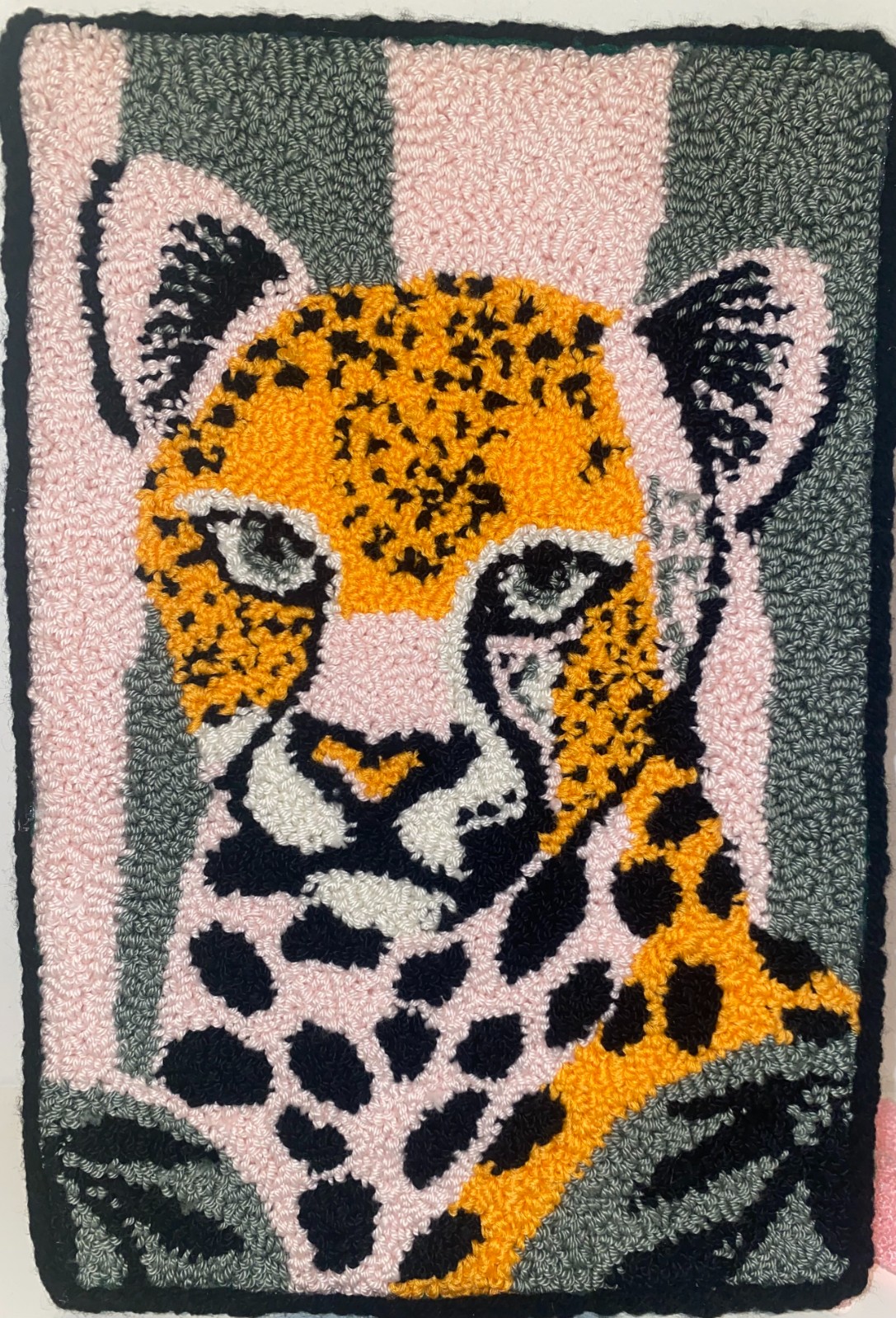 Punch Needle Wanddecoratie – Tijger "Wild Style" (Handgemaakt)