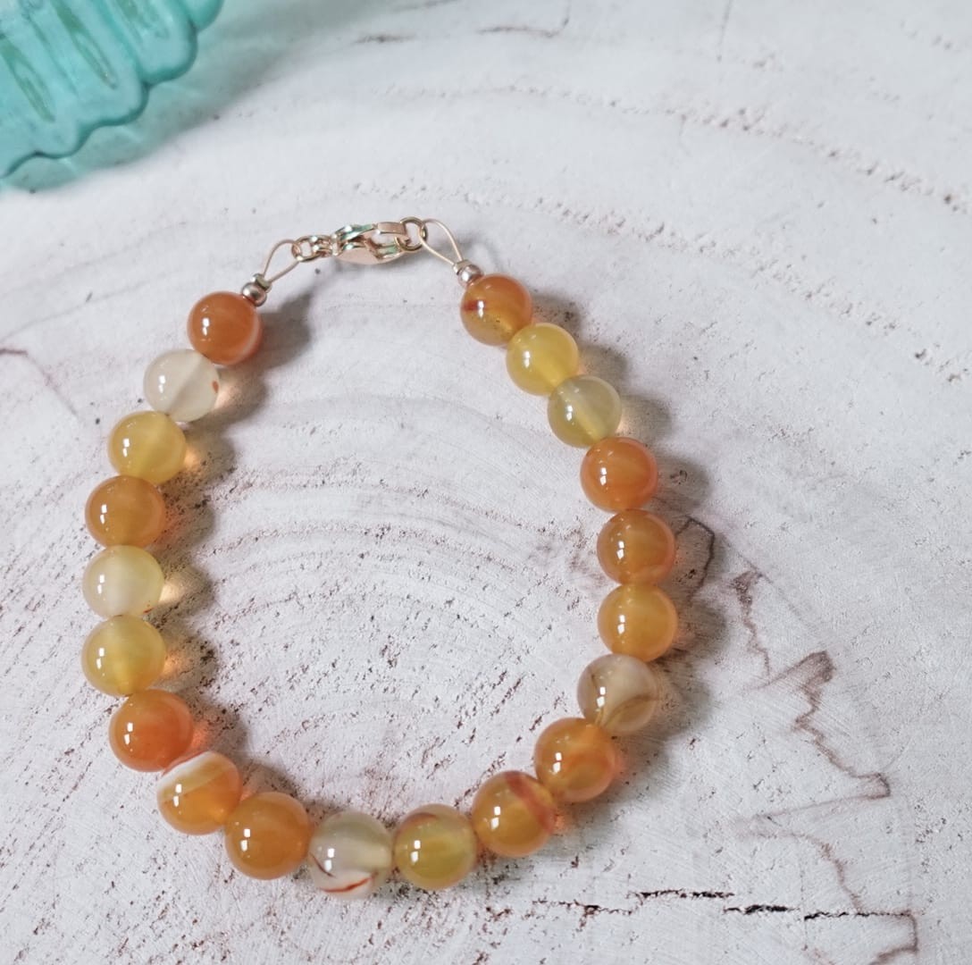 Yellow flower stone armband