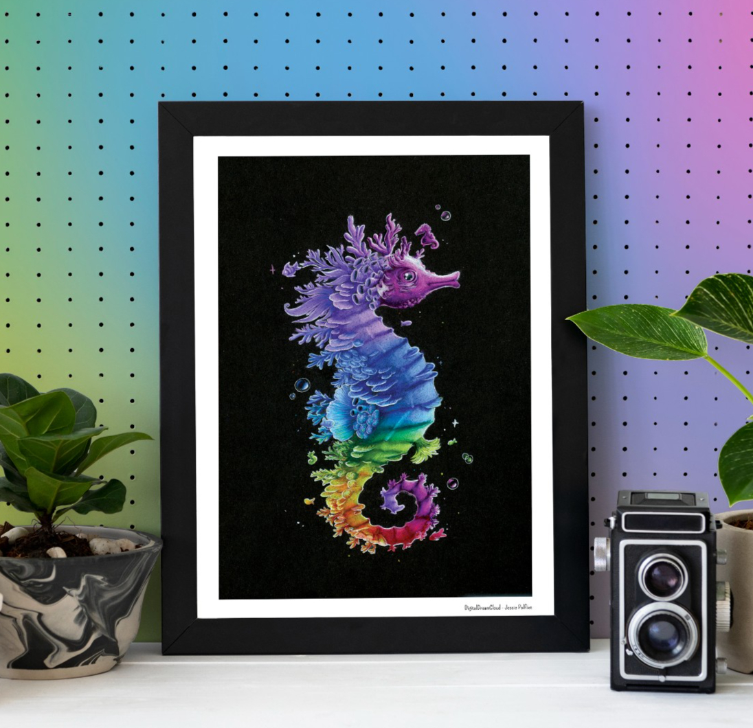 Poster Regenboog zeepaard A4 21x29,7cm