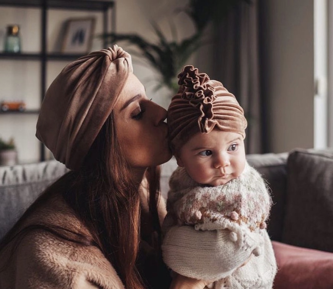 Kids Tulband Ruffles Taupe