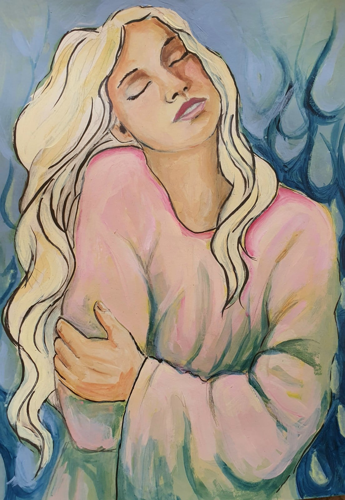 hug origineel schilderij A3 papier