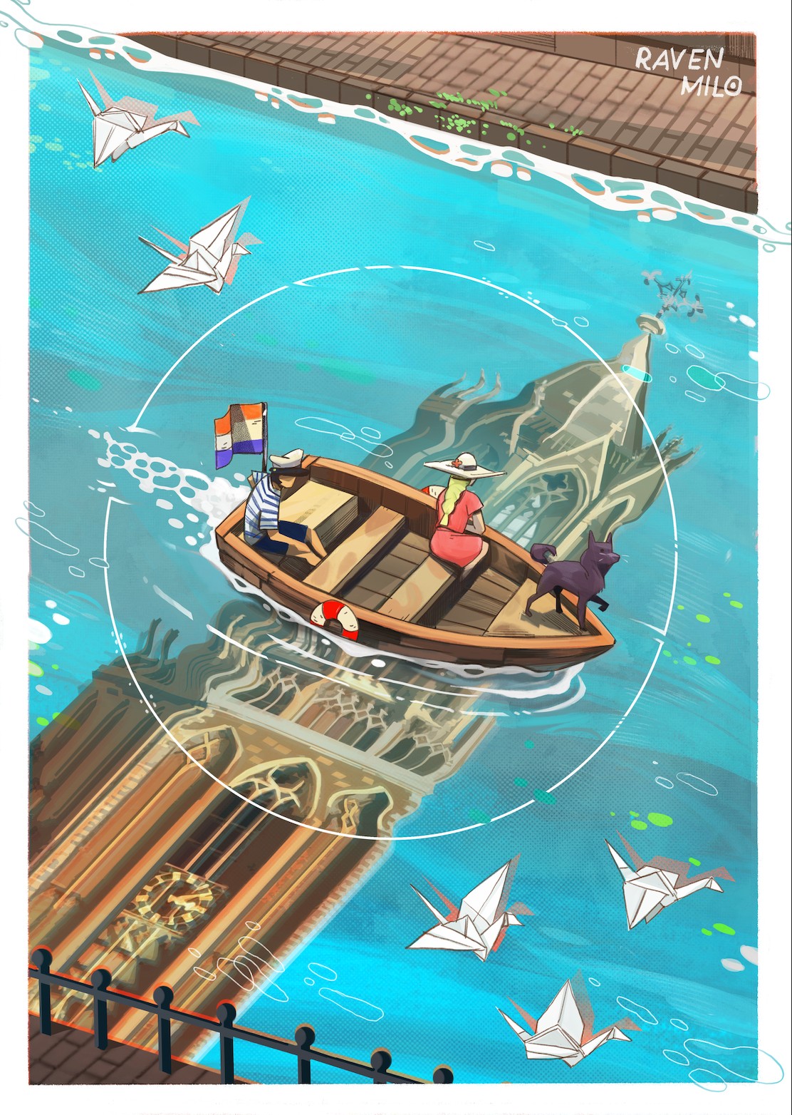 Kunstprint van Utrecht, Illustratie wanddecoratie op mat fine-art pap… - 109313 Kunstprint van Utrecht, Illustratie wanddecoratie op mat fine-art papier