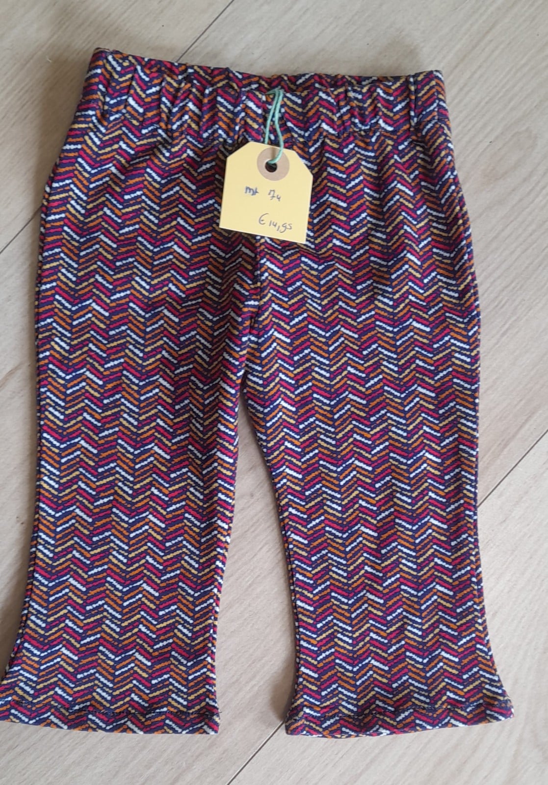 Flared legging- flared broekje - retroprint - bruin- retro vibes - 88723 Flared legging- flared broekje - retroprint - bruin- retro vibes