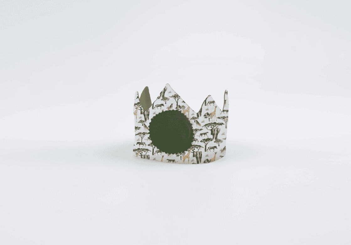 Verjaardagskroon Under the African Acacia tree | Groen / Jungle / Dieren / Safari met leeftijd naar keuze