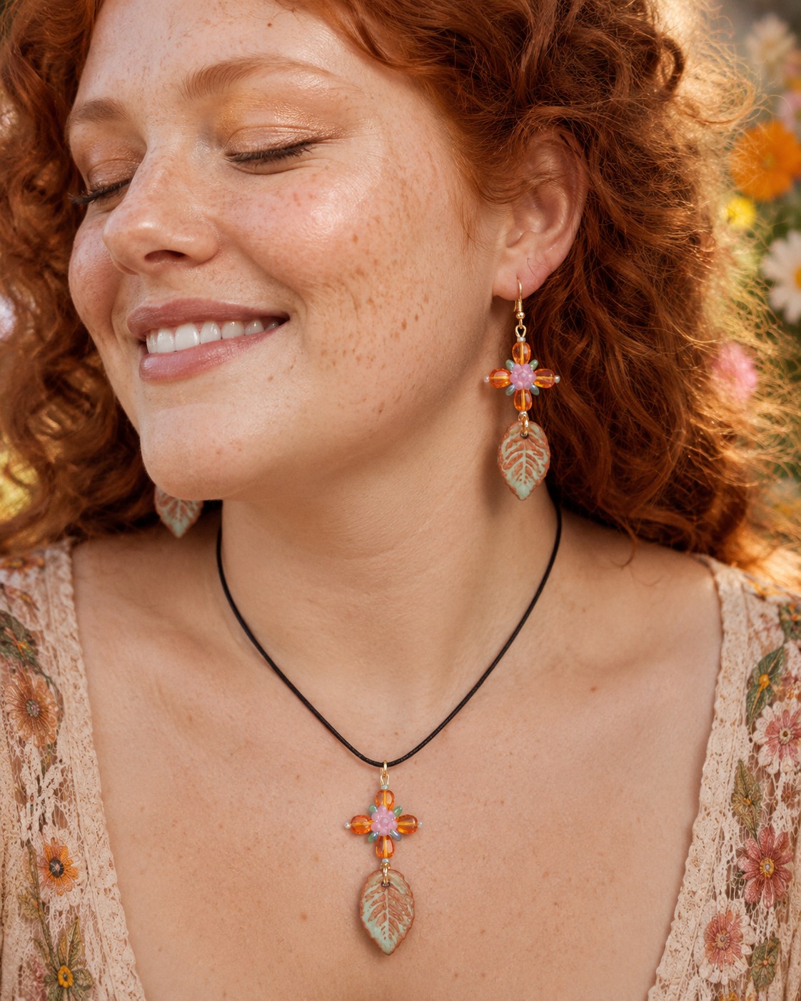 Zomers & Folk, zonnige cottagecore sieraden set