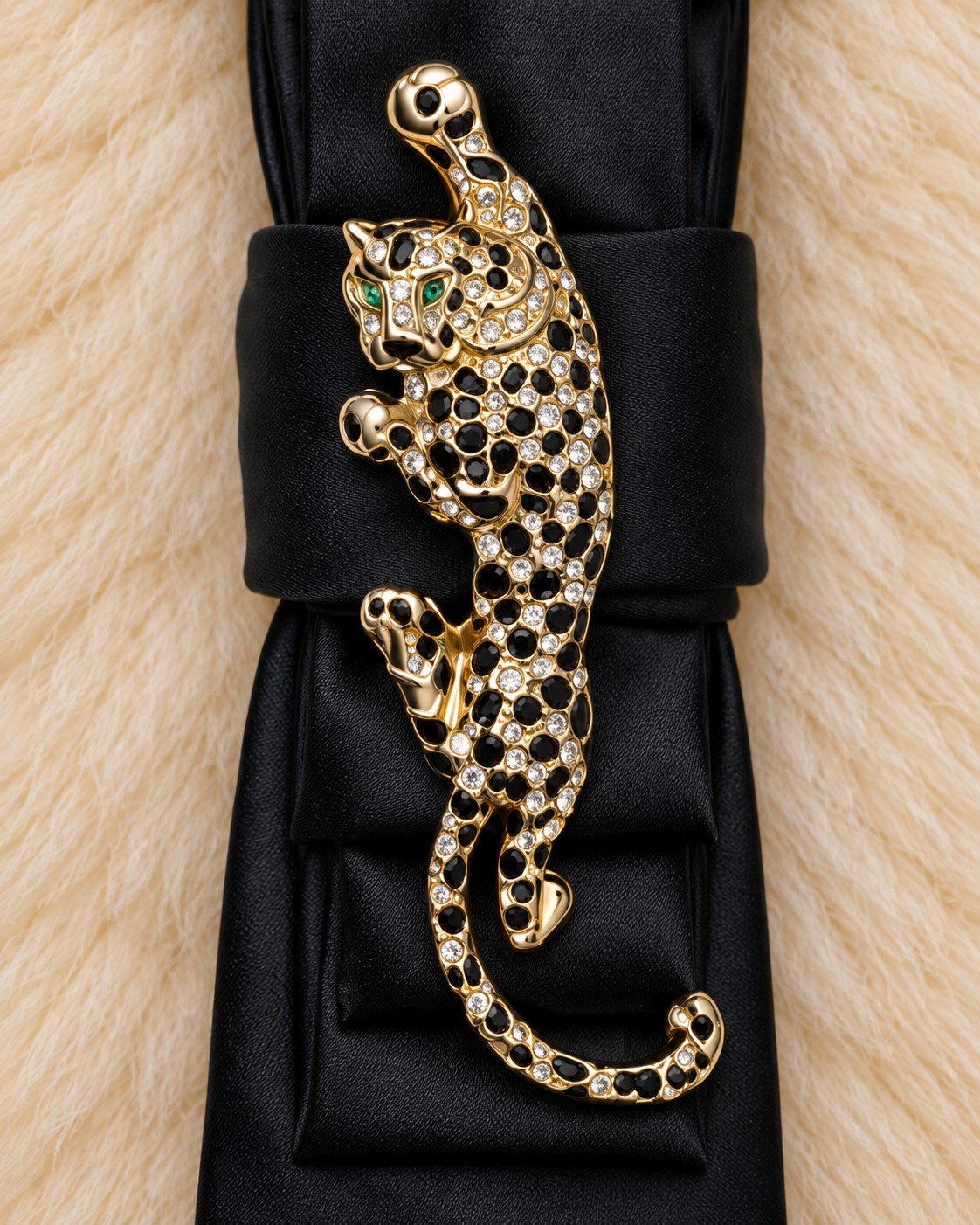 One of a kind handgemaakte stropdasketting panter| Statement tie neck… - 151659 One of a kind handgemaakte stropdasketting panter| Statement tie necklace | Upcycled tie jewelry