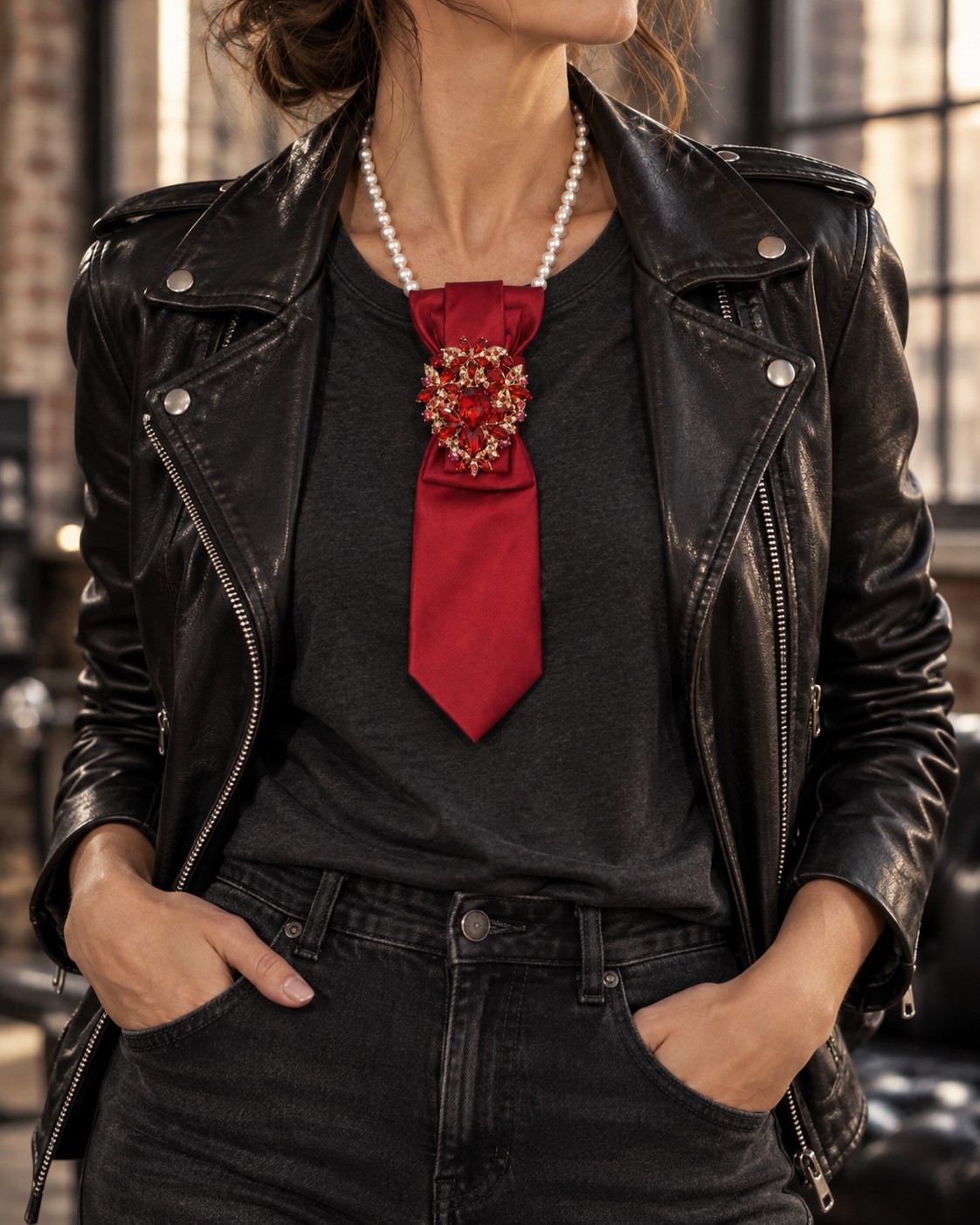 Stropdas ketting Charming stropdas ketting Tie necklace Stropdas met … - 151708 Stropdas ketting Charming stropdas ketting Tie necklace Stropdas met broche One of a kind Eyecatcher