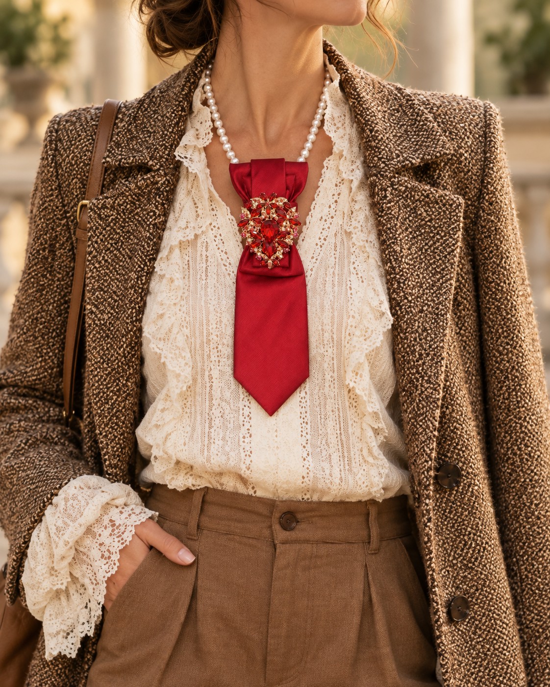Stropdas ketting Charming stropdas ketting Tie necklace Stropdas met … - 151709 Stropdas ketting Charming stropdas ketting Tie necklace Stropdas met broche One of a kind Eyecatcher