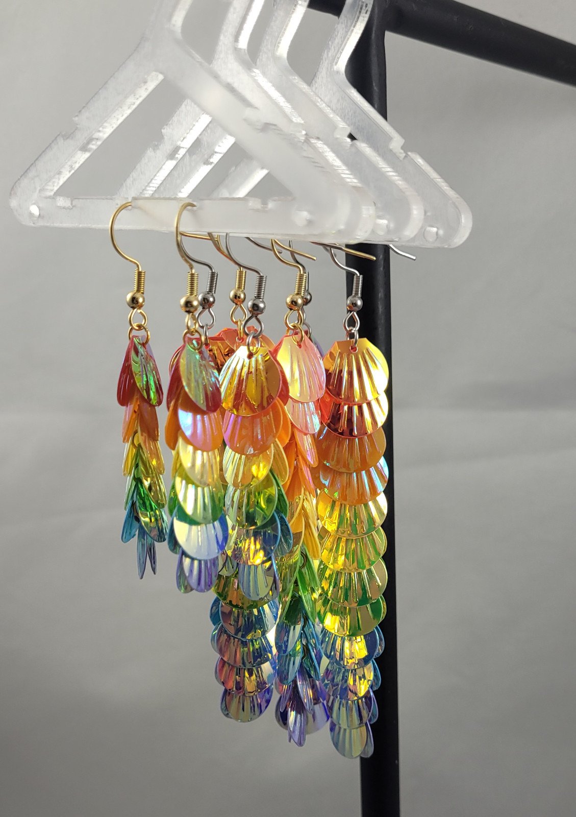 Schelp regenboog holografische oorbellen - 124218 Schelp regenboog holografische oorbellen