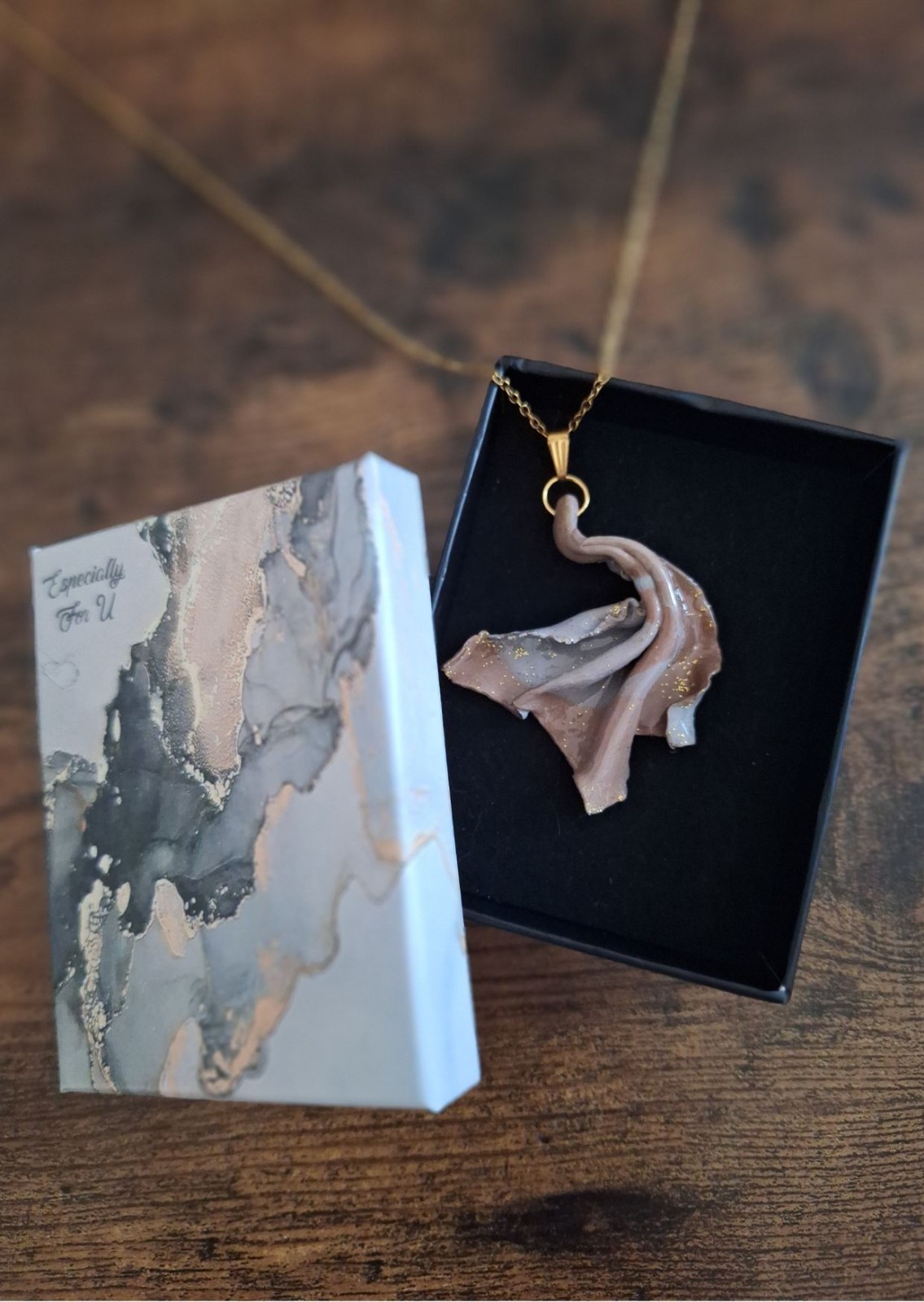 Unieke statement halsketting - Handgemaakte hanger - artistiek juweel… - 134785 Unieke statement halsketting - Handgemaakte hanger - artistiek juweel voor haar - "Floating Dreams"