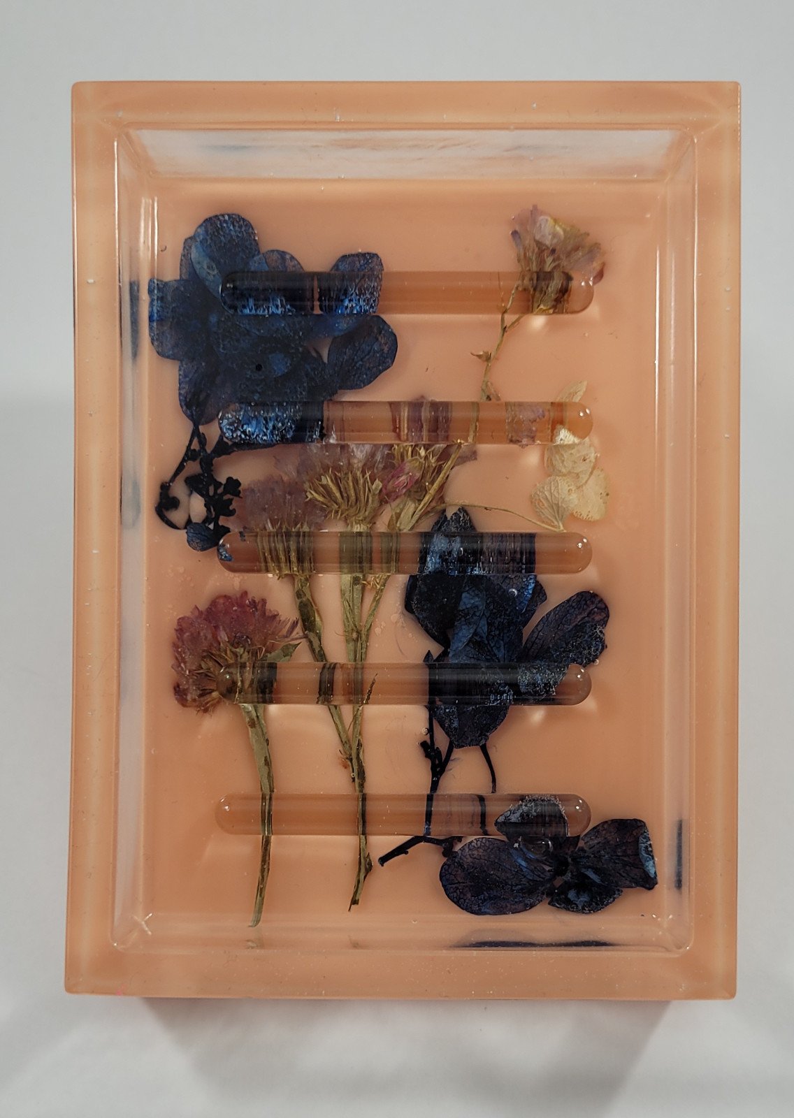 Bloemen perzik zeep houder - 102593 Bloemen perzik zeep houder